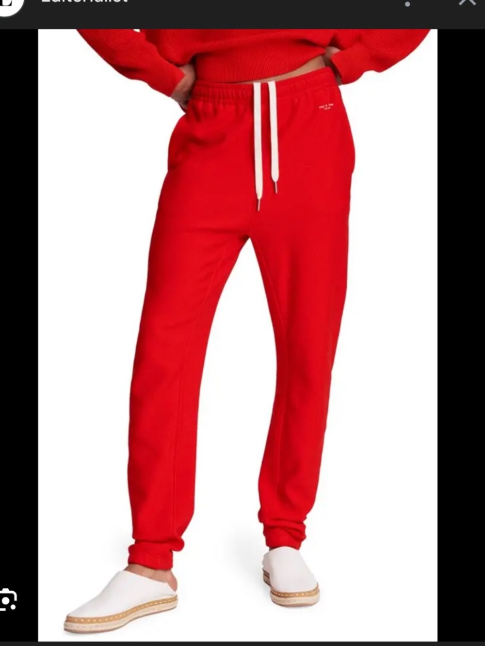 Rag & Bone City Sweatpants In Battle Red sz L #W2